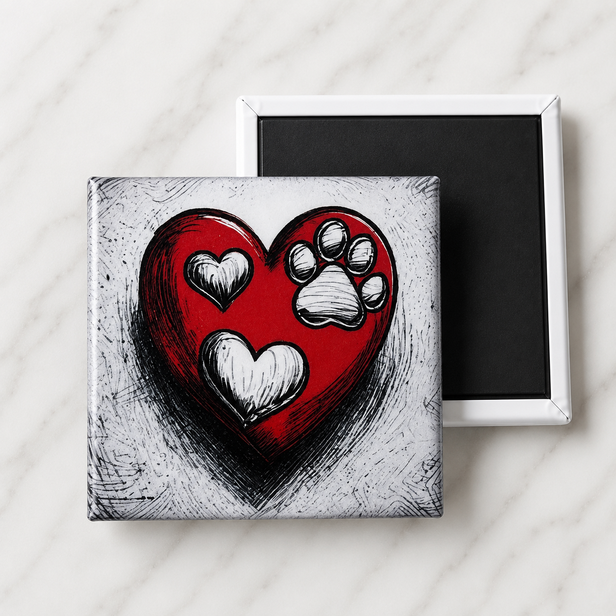 Paw And Hearts | Magnet