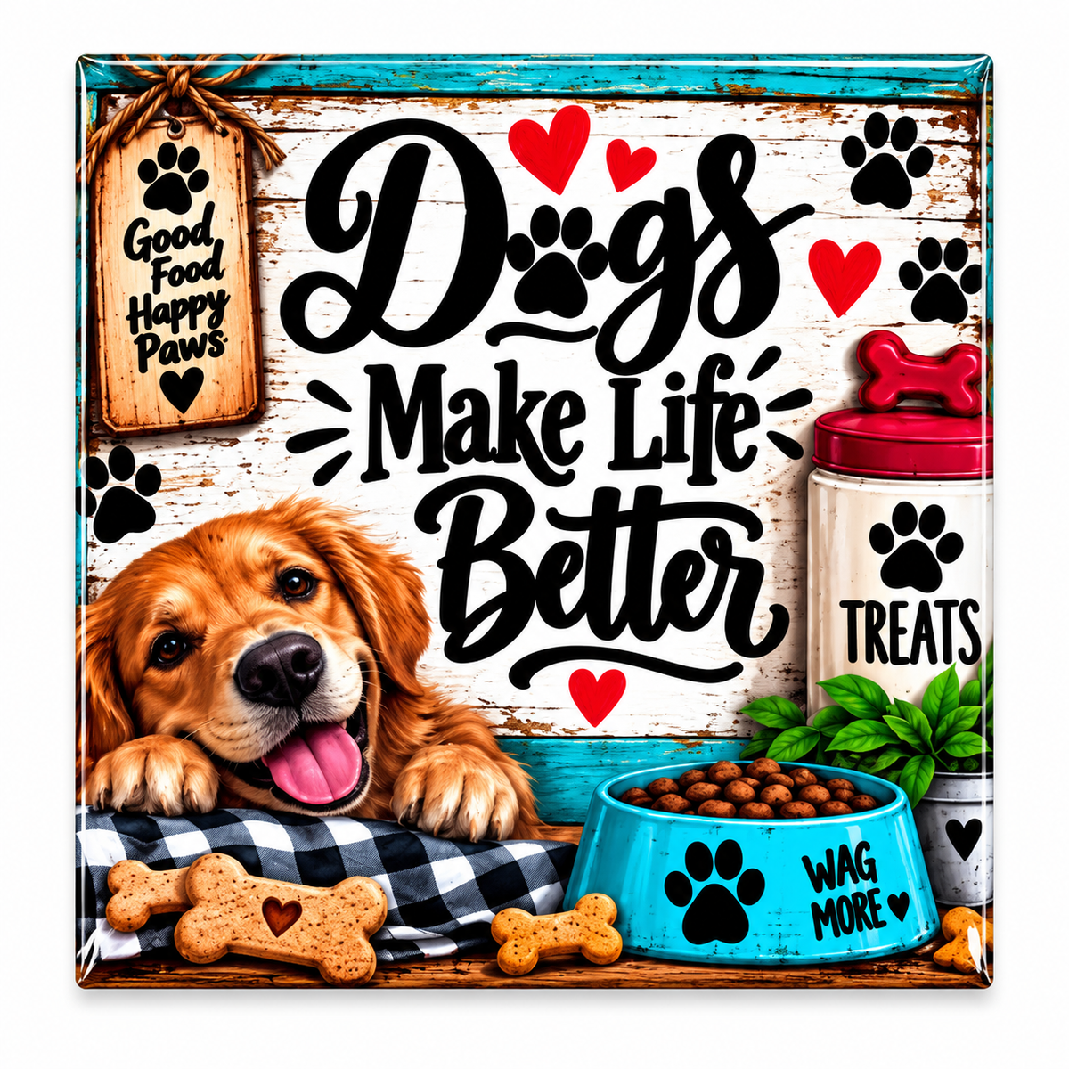 Dogs Make Life Better Magnet